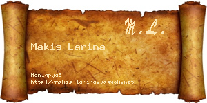 Makis Larina névjegykártya